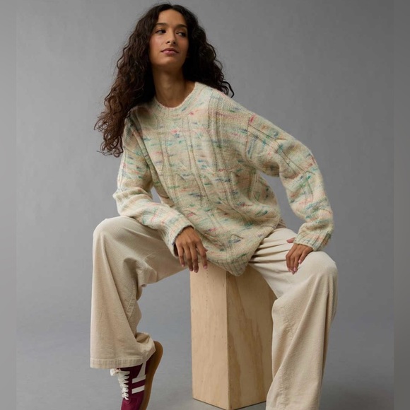 American Eagle Whoa So Soft Cable Knit Sweater - Picture 2 of 8